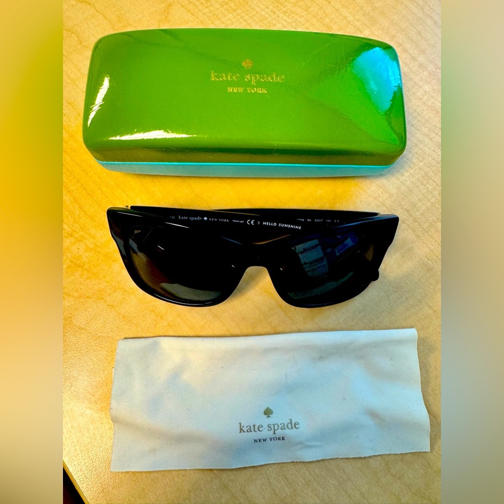 Kate Spade Alora Plastic Frame Black Polarized Ladies Sunglasses